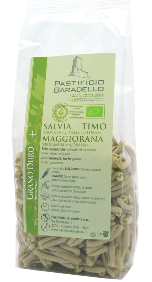 Pasta al timo, salvia e maggiorana